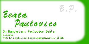 beata paulovics business card
